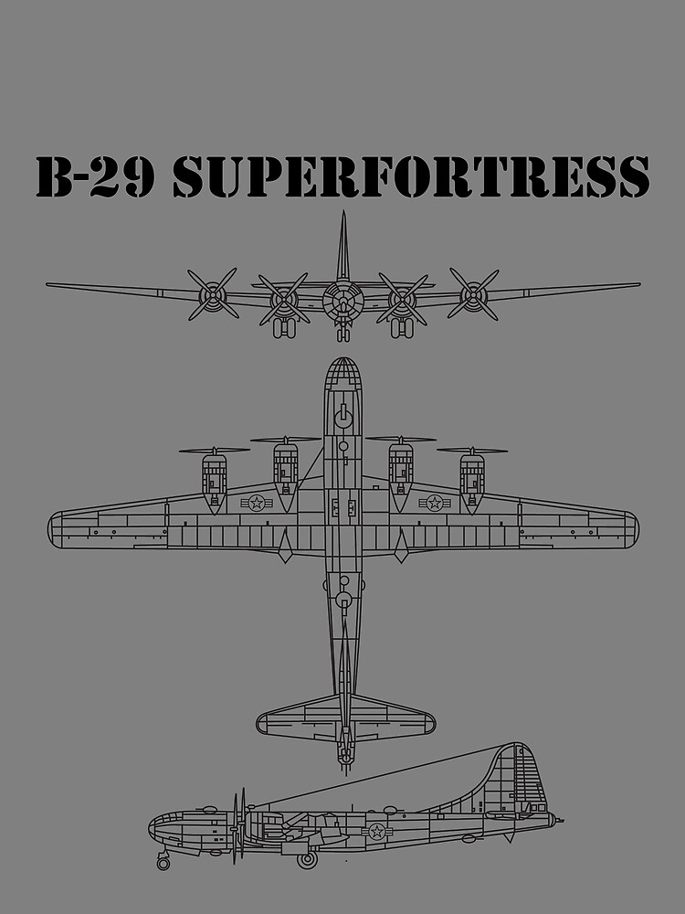Thumbnail 3 von 3, Tuch, B-29 Superfortress Aircraft Schematic WW2 Bomber B29 Gear designt und verkauft von DynamicDesign.