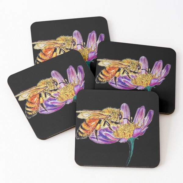 Item preview, Golden Honey Bee (Black Background) designed and sold by Sarah Girard.