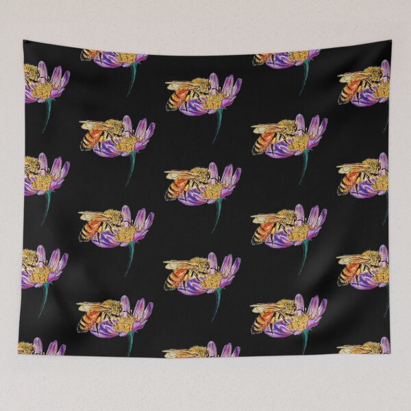 Item preview, Golden Honey Bee (Black Background) designed and sold by Sarah Girard.