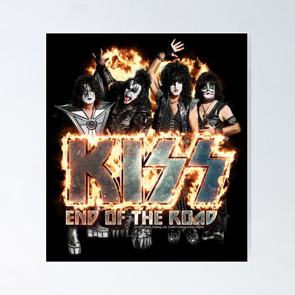 Item preview, KISS ® le groupe - Logo de la fin de la route en feu designed and sold by musmus76.
