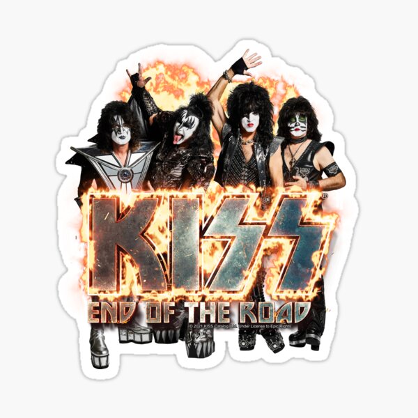 KISS ® the band - End of the Road on Fire Logo Sticker