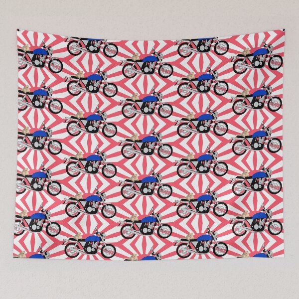 Item preview, Cat on motorcycle with Japanese flag background  designed and sold by motorzycle.