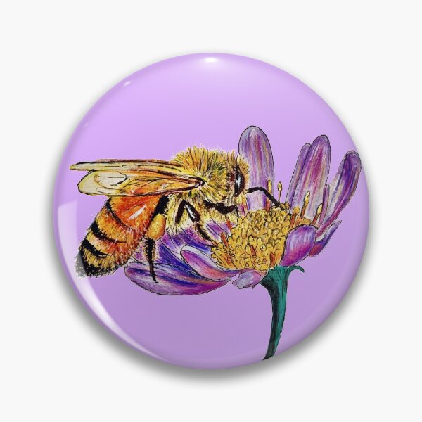 Item preview, Golden Honey Bee (Purple Background)  designed and sold by Sarah Girard.
