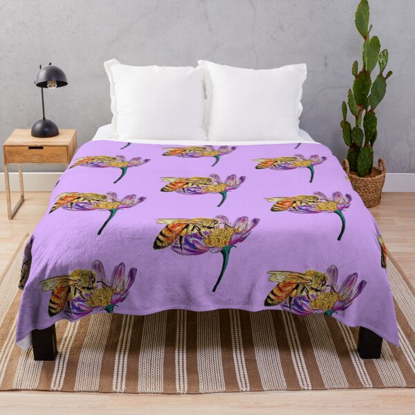 Item preview, Golden Honey Bee (Purple Background)  designed and sold by Sarah Girard.