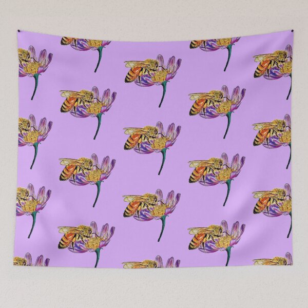 Item preview, Golden Honey Bee (Purple Background)  designed and sold by Sarah Girard.