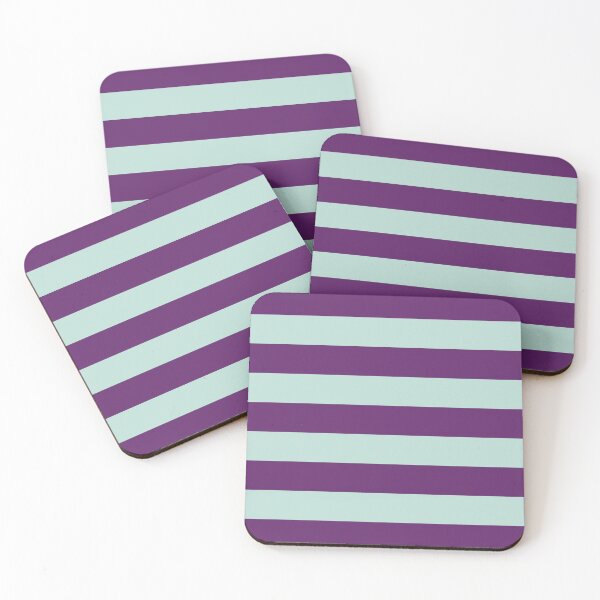 Item preview, Medium AUBERGINE and MINT GREEN Horizontal STRIPES designed and sold by RachelMacht.