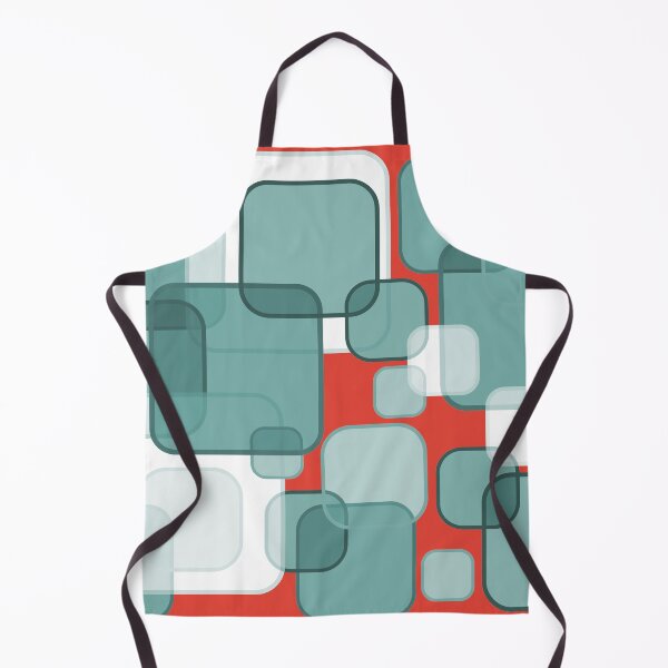 Item preview, Retro Square Bubbles - Teal and Vermillion designed and sold by Quooki.