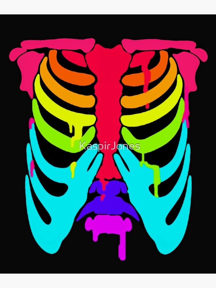 Rainbow Zombie Rib Cage Poster By Kaspirjones Redbubble