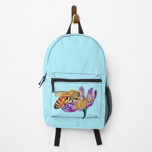 Item preview, Golden Honey Bee (blue background)  designed and sold by Sarah Girard.