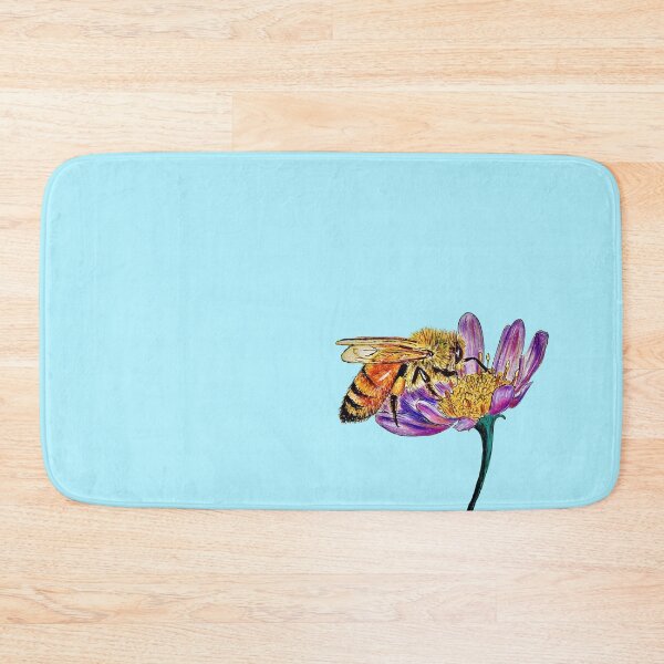 Item preview, Golden Honey Bee (blue background)  designed and sold by Sarah Girard.
