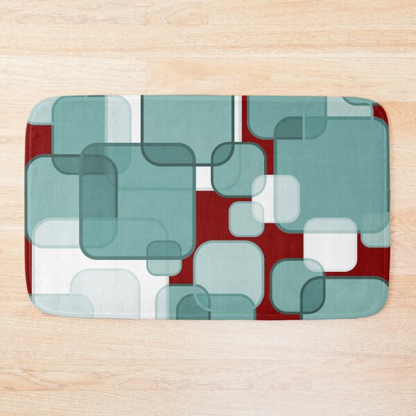 Item preview, Retro Square Bubbles - Teal and Maroon designed and sold by Quooki.