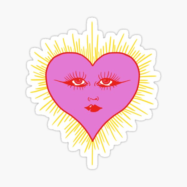 red heart with eye y2k sticker pack - Red Heart With Eye - Magnet