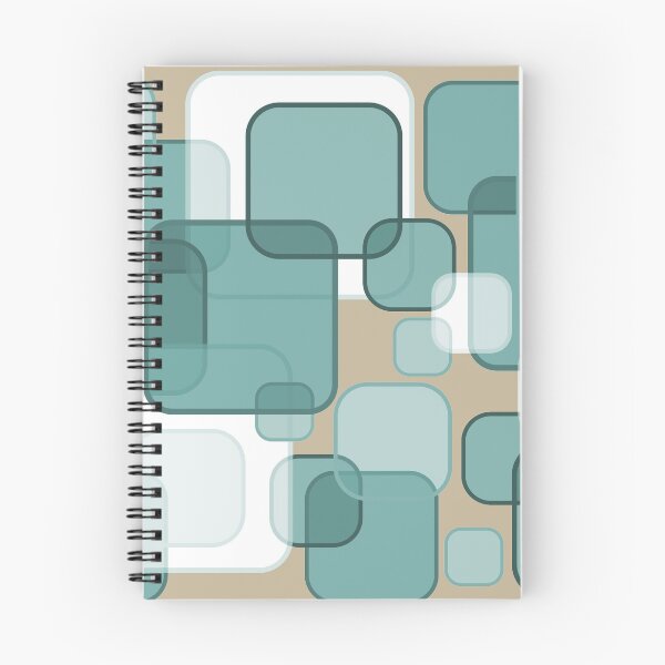 Item preview, Retro Square Bubbles - Teal and Beige designed and sold by Quooki.