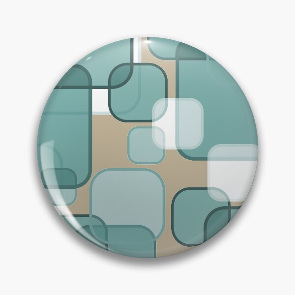 Item preview, Retro Square Bubbles - Teal and Beige designed and sold by Quooki.