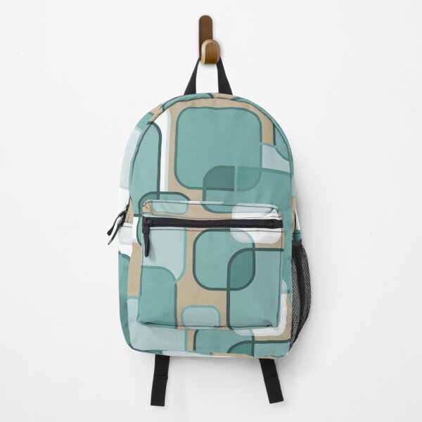 Item preview, Retro Square Bubbles - Teal and Beige designed and sold by Quooki.