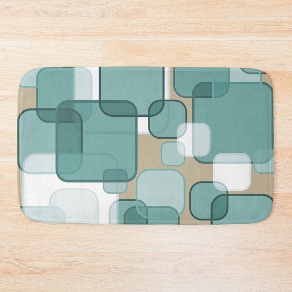 Item preview, Retro Square Bubbles - Teal and Beige designed and sold by Quooki.