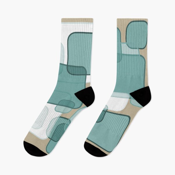 Item preview, Retro Square Bubbles - Teal and Beige designed and sold by Quooki.
