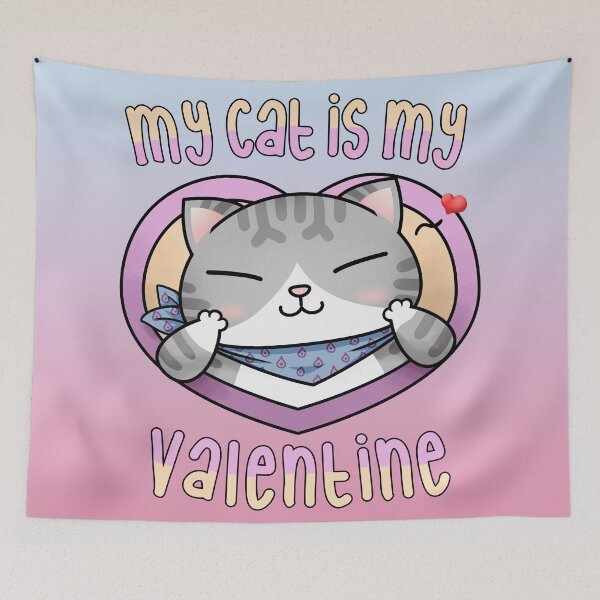 Item preview, My Cat is My Valentine Tabby Tuxedo designed and sold by Takeda-art.