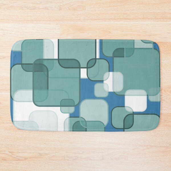 Item preview, Retro Square Bubbles - Teal and Blue designed and sold by Quooki.