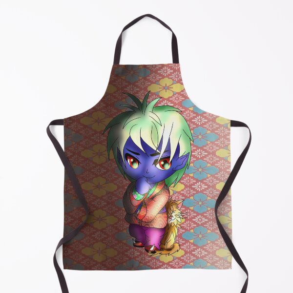 Item preview, cute dark elf with a ginger cat designed and sold by CuisineCat.