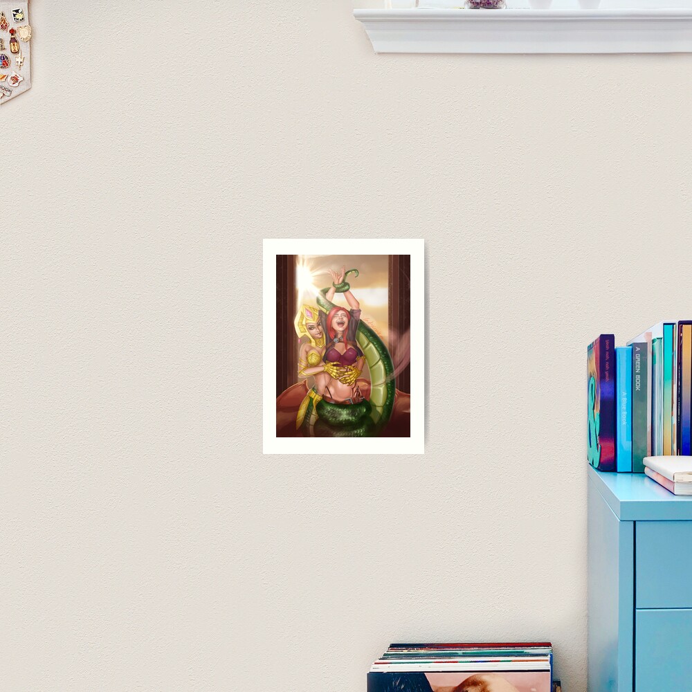Lamia Warrior Tickling Art Print