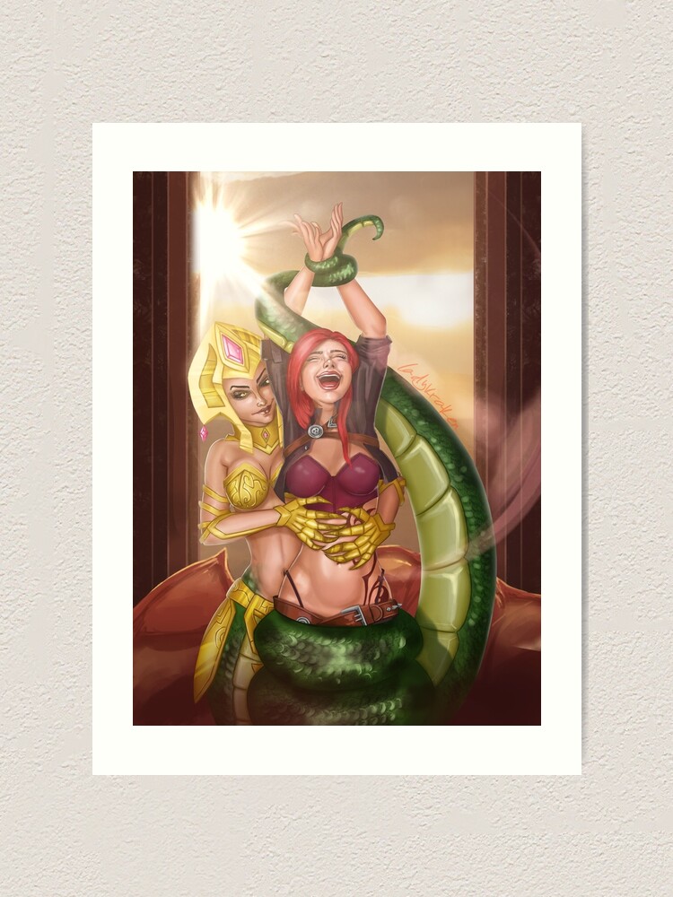 Alternate view of Lamia Warrior Tickling Art Print