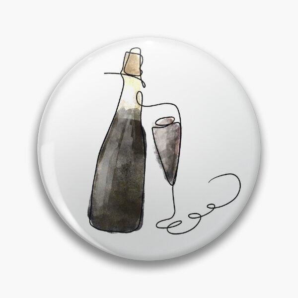 Item preview, Wine bottle and glass doodle designed and sold by Danielle Silver.