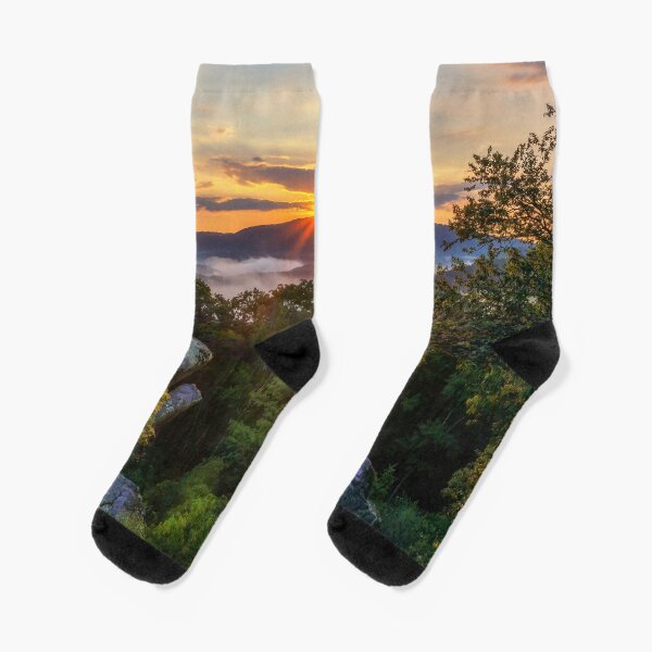 Raven Rocks Sunset - Blue Ridge Mountains Socks