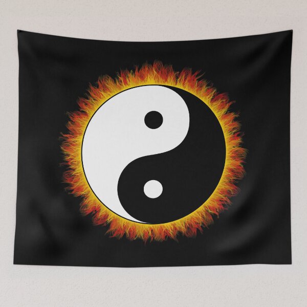 Item preview, Yin and Yang - 阴阳 (flames around the symbol) designed and sold by Jukka Heilimo.