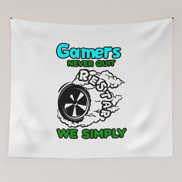 Item preview, Gamers Never Quit We Simply Restart designed and sold by Funny beagles.