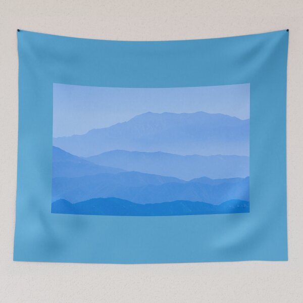 Item preview, Blue mountain landscape backdrop in tiered tones of blue designed and sold by Brian Scantlebury.