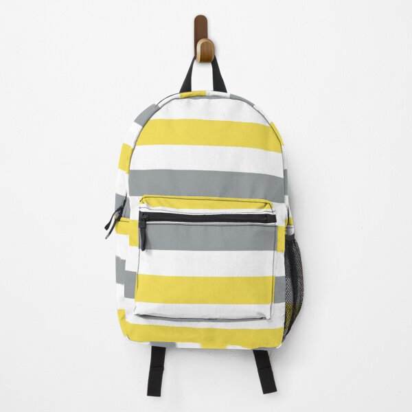Aperçu de l'œuvre Ultimate Grey Illuminating jaune blanc Pantone 2021 couleurs larges rayures horizontales créée et vendue par Feeling Artsy.
