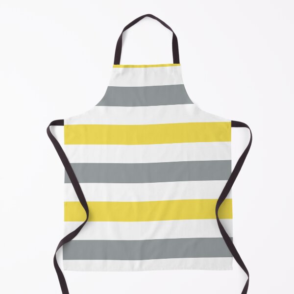 Item preview, Ultimate Gray Illuminating yellow white Pantone 2021 colors wide horizontal stripes designed and sold by Feeling Artsy.