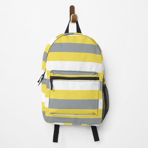 Item preview, Ultimate Gray Illuminating yellow white Pantone 2021 colors wide horizontal stripes designed and sold by Feeling Artsy.