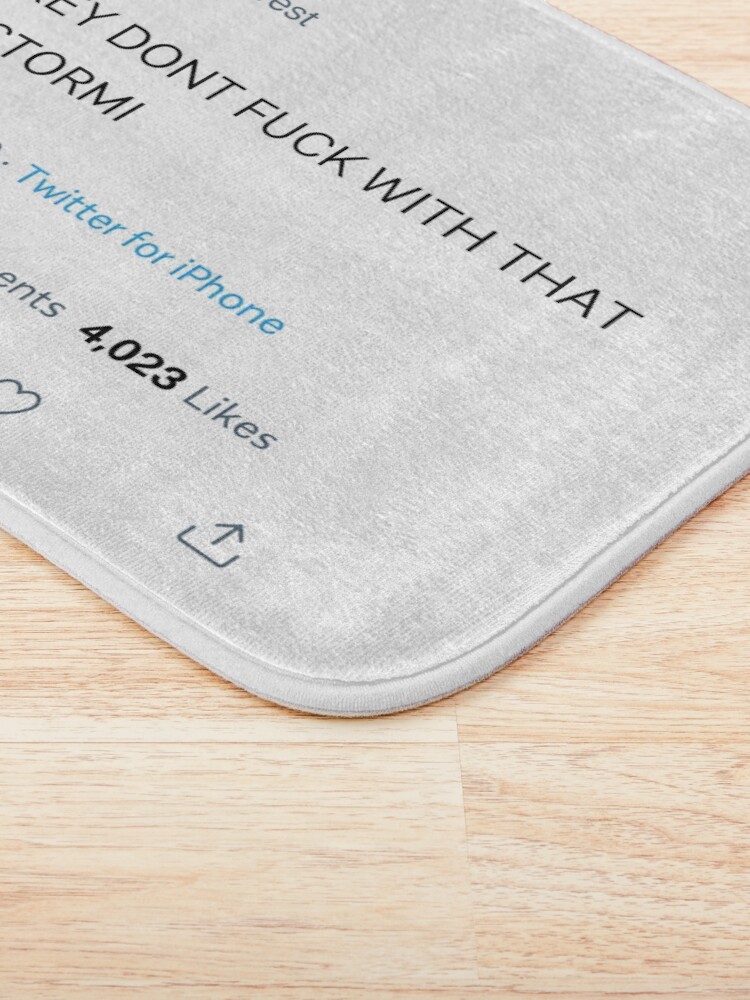 Alternate view of I LOWKEY DONT F WITH THAT B STORMI White Bath Mat