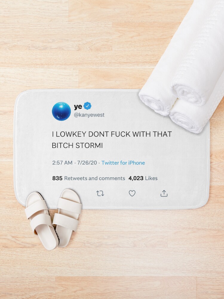 Alternate view of I LOWKEY DONT F WITH THAT B STORMI White Bath Mat