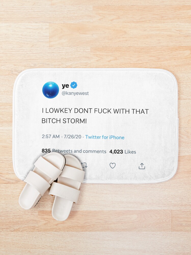 Alternate view of I LOWKEY DONT F WITH THAT B STORMI White Bath Mat