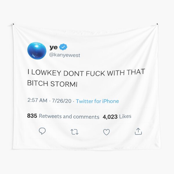 I LOWKEY DONT F WITH THAT B STORMI White Tapestry