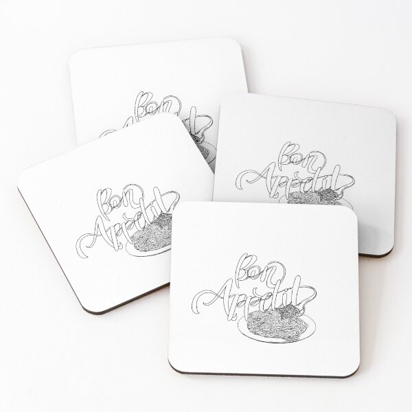 Item preview, "Bon Appetit" with line drawing of a pasta bowl designed and sold by Danielle Silver.