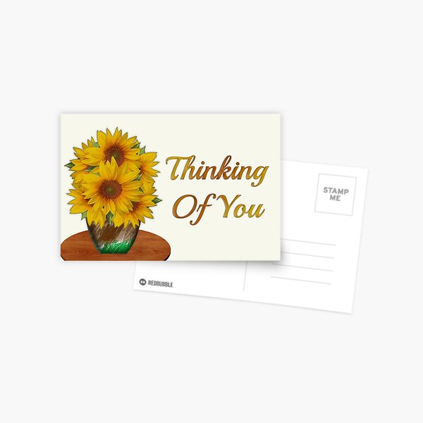 rustic sunflowers thinking of you cards" postcard by carolina1 redbubble rustic sunflowers thinking of