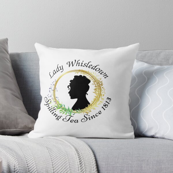Papier de la Lady Whisledown Society renversant le thé depuis 1813 Coussin