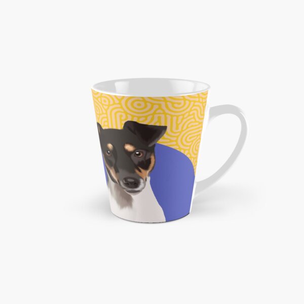 Jack Russel Terrier graphic art on purple background Tall Mug
