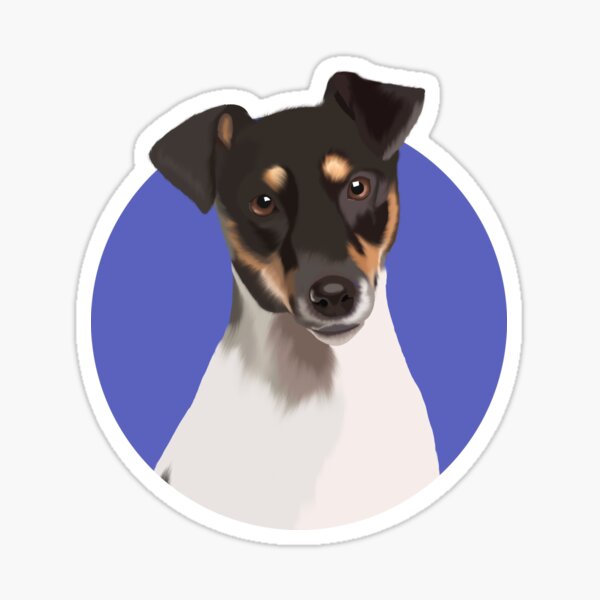 Jack Russel Terrier graphic art on purple background Sticker