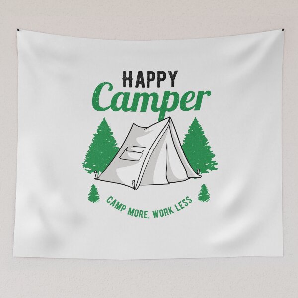 Item preview, Happy camper funny camping saying designed and sold by ElBeDesigns.