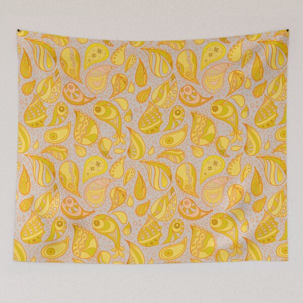 Item preview, Yellow and grey Paisley  designed and sold by sueshormanart.