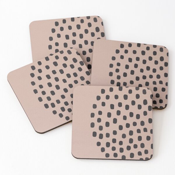 Item preview, Black abstract watercolor dots on a beige background designed and sold by Kzara Visual.