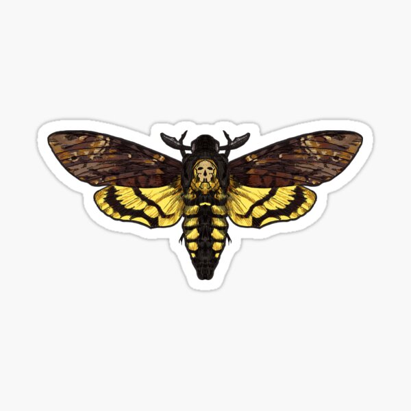 Metallic Waterproof Death's Head Moth Sticker