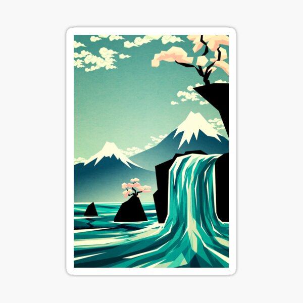 Waterfall blossom dream Sticker