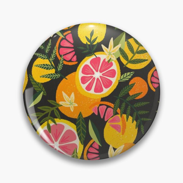 Item preview, Grapefruit Blooms – Charcoal designed and sold by Cat Coquillette.