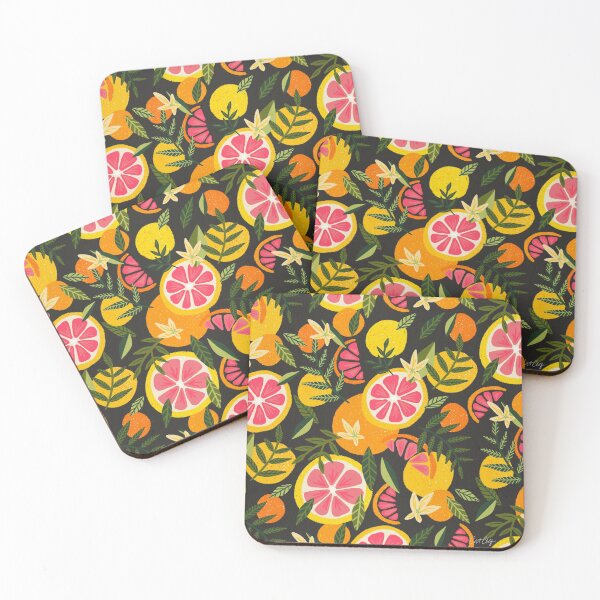 Item preview, Grapefruit Blooms – Charcoal designed and sold by Cat Coquillette.